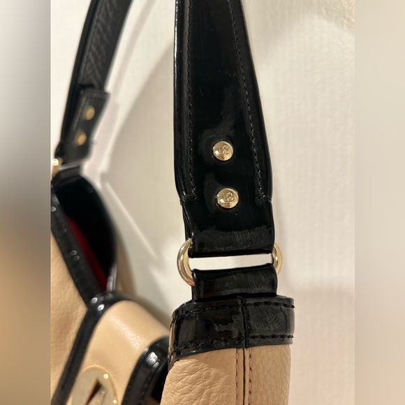 COPY - Kate Spade Hobo Shoulder Purse Bag Black Tan Bexley Turn Twist lock Hand… - Picture 7 of 7